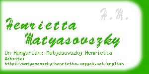 henrietta matyasovszky business card